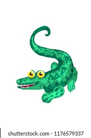 Crocodilestylized Illustration Using Different Textures Isolated Stock ...