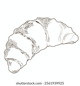 A Croissant Sketch, Evoking the Aroma of Freshly Baked Bread - Powered by Shutterstock