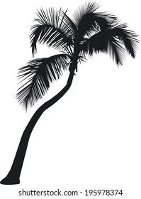 Crooked Palm Tree Silhouette Stock Illustration 195978374 | Shutterstock