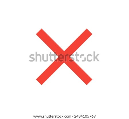 Cross icon. Orange gradient failed or mistake line icons set. Error mark icon symbol. Vector stock illustration.