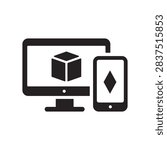 Cross Platform Blockchain Icon Vector Multi Device Digital Network Technology