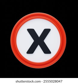 Cross Road sign. Alert, danger, emergency and notification concept. 3d vector icon. Cartoon minimal style. - Powered by Shutterstock