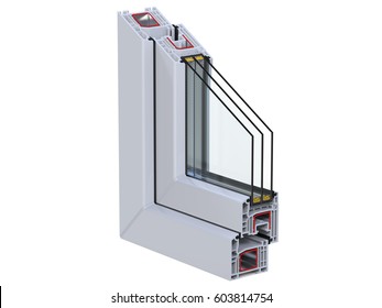 Cross Section Through Window Pvc Profile Stock Illustration 604697471