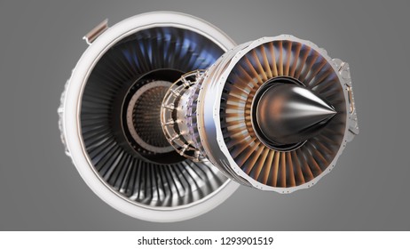 Cross Section Turbofan Jet Engine Isolated Stock Illustration ...
