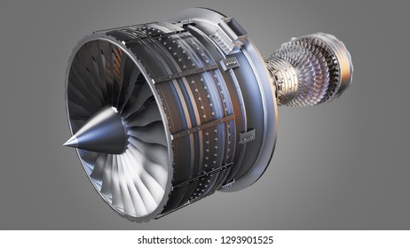 Cross Section Turbofan Jet Engine Isolated Stock Illustration ...