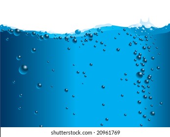 Cross Section Of A Water Splash Illustrated In Blue