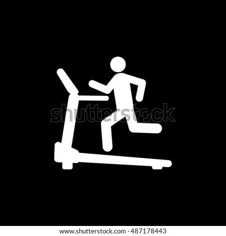 Cross trainer machine icon. Running symbol. Flat  illustration