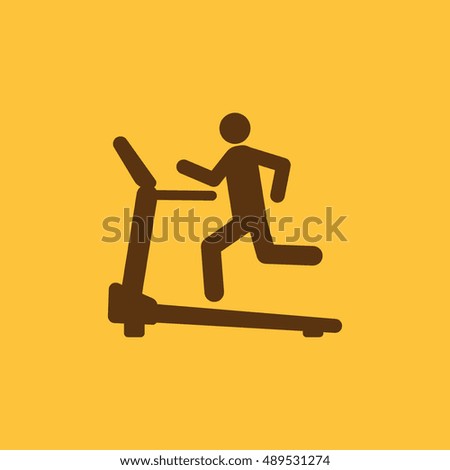 Cross trainer machine icon. Running symbol. Flat  illustration