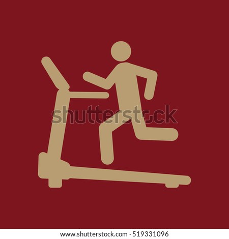 Cross trainer machine icon. Running symbol. Flat  illustration