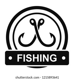 Crossed Fishing Hook Logo Simple Illustration Stock Illustration ...