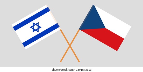 Crossed Flags Of Israel And Czech Republic