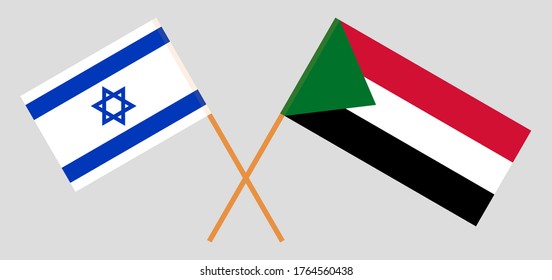 Crossed Flags Of Sudan And Israel