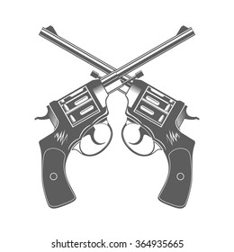 Crossed Revolvers Grunge Sign Vector Illustration Stock Vector (Royalty ...