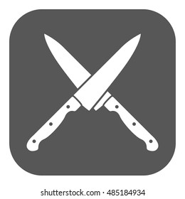 The Crossed Knives Icon. Knife And Chef, Kitchen Symbol. Flat  Illustration. Button