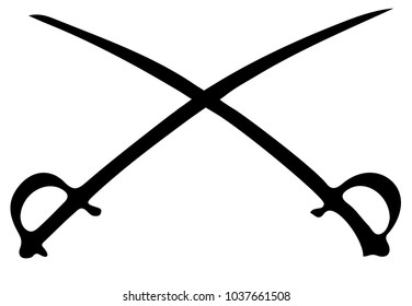 Crossed Sabre Silhouette As Used On Early US Cavalry Flags