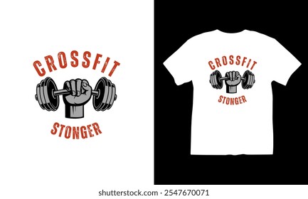 The "CrossFit Stronger T-shirt Design" is a bold and inspiring design perfect for fitness enthusiasts. Featuring a powerful message of strength and determination, this shirt is ideal for CrossFit. - Powered by Shutterstock