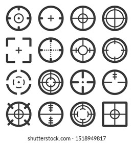Crosshair Icons Set on White Backgound.