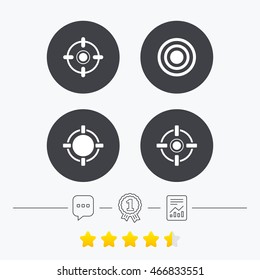 Crosshair Icons. Target Aim Signs Symbols. Weapon Gun Sights For Shooting Range. Chat, Award Medal And Report Linear Icons. Star Vote Ranking. 