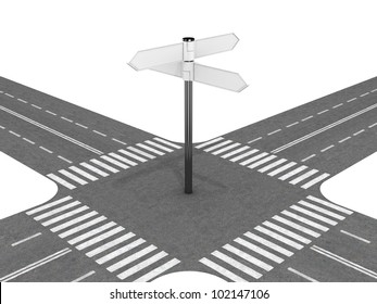 Crossroad with signpost