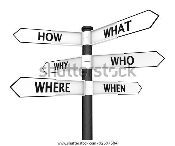 Crossroads Sign Questions Every Direction Stock Illustration 92597584