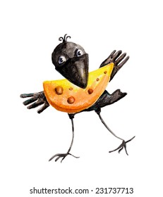 Crow with Cheese in the Beak