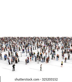 Crowd. A Large Group Of People Of A White Background.