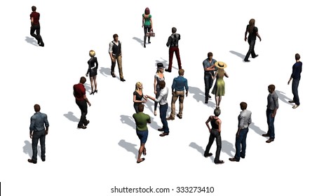 Crowd People Isolated On White Background Stock Illustration 333273410 ...