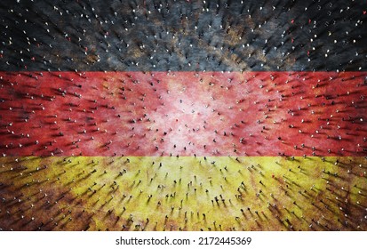 Crowd People On Germany Flag German Stock Illustration 2172445369 ...