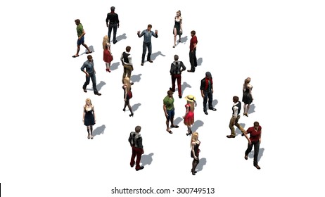 Crowd People Topview Isolated On White Stock Illustration 300749513