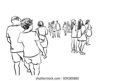 Crowd Walking Illustration Stock Illustration 509285800 | Shutterstock