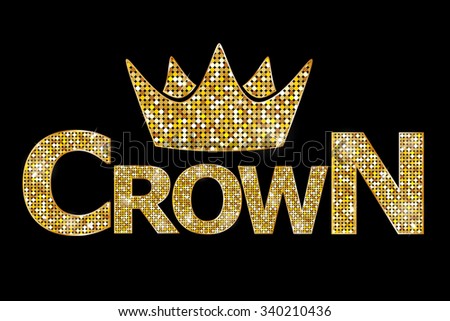 Crown gold text. Raster version
