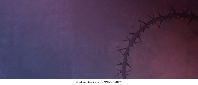 Crown of thorns, on deep royal purple texture..Symbolic of Maundy Thursday. Symbolic of the Passion of the Christ  - Powered by Shutterstock