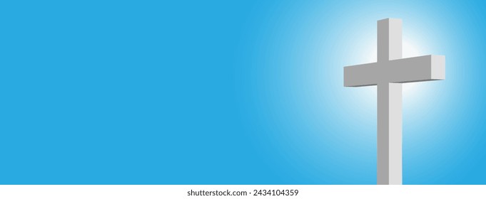 The crucifix symbol in blue sky background. - Powered by Shutterstock