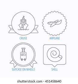 Cruise Lingerie Airplane Icons Hotel Linear Stock Vector (Royalty Free