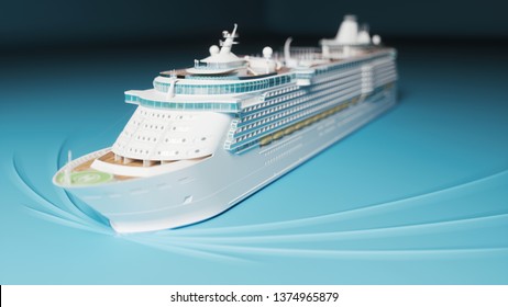 Cruise Ship Model. 3d Illustration