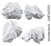 Crumpled paper. Four lump. The design elements