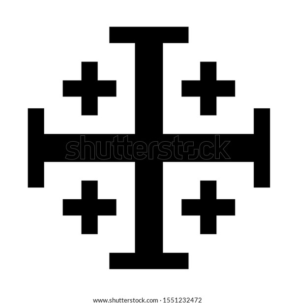 Crusader Cross Symbol Icon White Background Stock Illustration ...