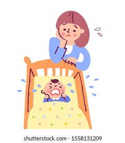 Crying Baby And Mom In Trouble