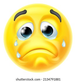 Crying Sad Depressed Emoticon Cartoon Face Stock Illustration ...