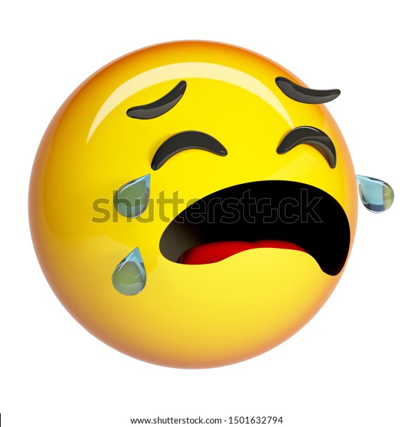 Crying Sobbing Emoji Longing Emoticon Tears Stock Illustration ...