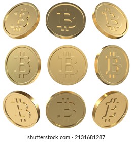 Crypto Coin Gold Bitcoin 3d