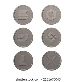 Crypto Coins Silver 3d Pack