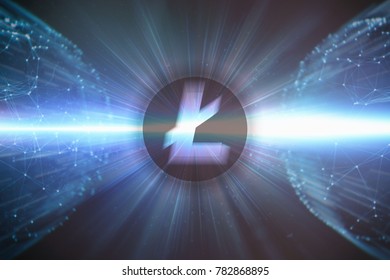 Crypto Litecoin criptocurrency in digital cyber space