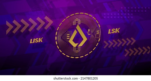 Cryptocurrency Lisk coin LSK logo layout. Cryptocurrency and blockchain network business 3d
illustration. Crypto currency exchange or transaction process background with symbol and name.
