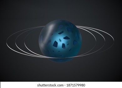 Crystal Ball With Broken Pieces Inside, 3d Rendering. Computer Digital Drawing.