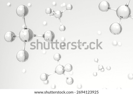 Crystal Clear 3D Molecular Structure Scientific Visualization Futuristic Chemistry Design 3D render