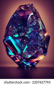 Crystal Gemstone Mineral 3D Background HD 3D Rendering