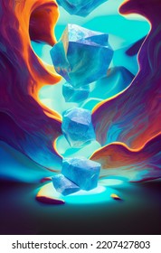 Crystal Gemstone Mineral 3D Background HD 3D Rendering