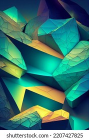 Crystal Gemstone Mineral 3D Background HD 3D Rendering