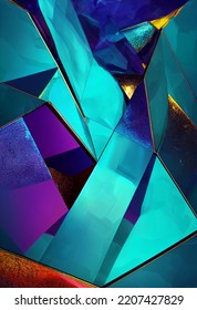 Crystal Gemstone Mineral 3D Background HD 3D Rendering